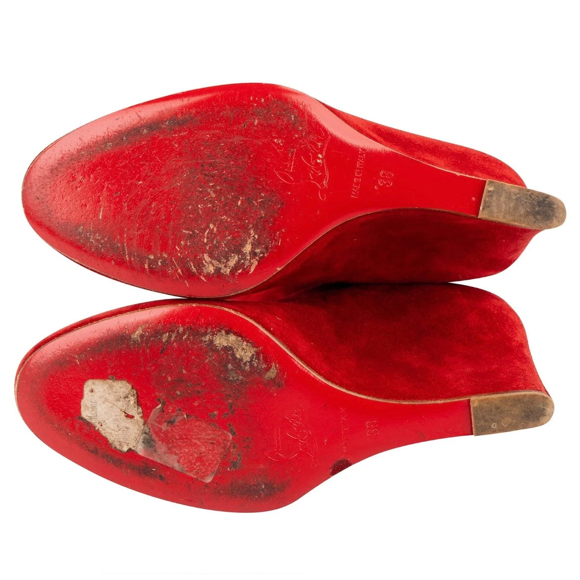 Christian Louboutin Red Suede Tuorloubi Flat Boots (38)