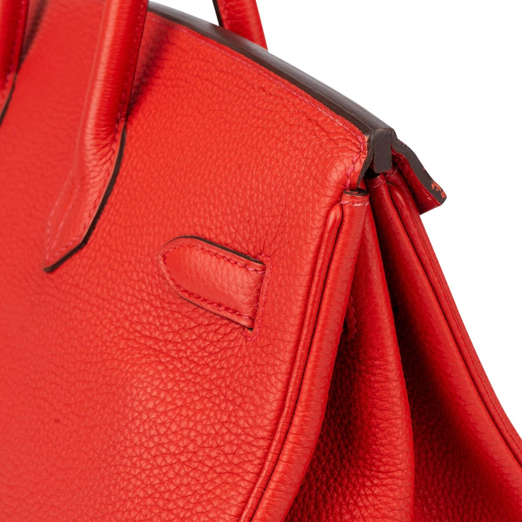 Hermès Rouge Togo Leather Birkin 35 Handbag
