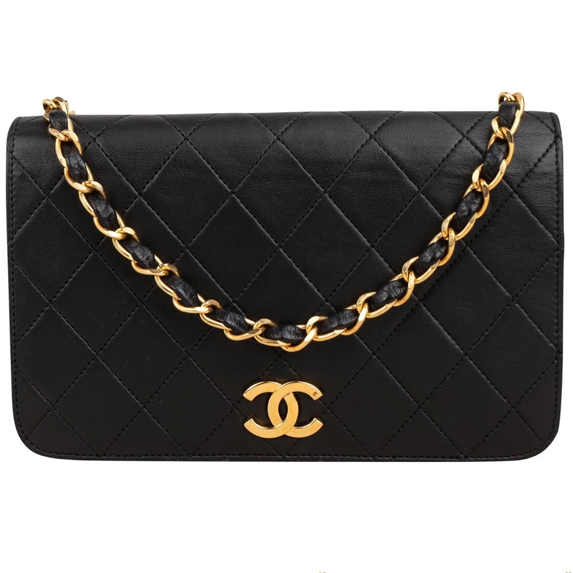 Chanel Quilted Lambskin 24K Gold Single Flap Shoulder Bag
