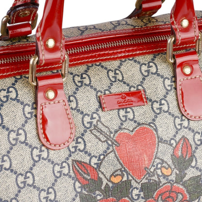 Gucci GG Supreme Tattoo Heart Joy Boston Bag