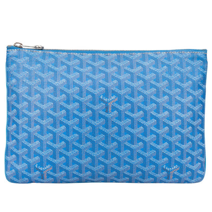 Goyard Blue Goyardine Monogram Clutch