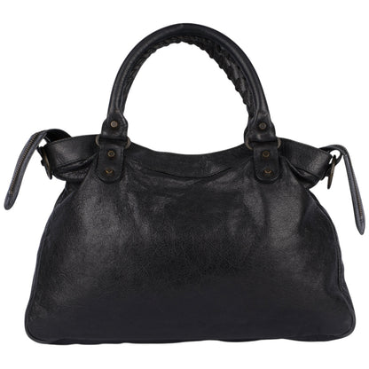 Balenciaga Black Leather City Handbag
