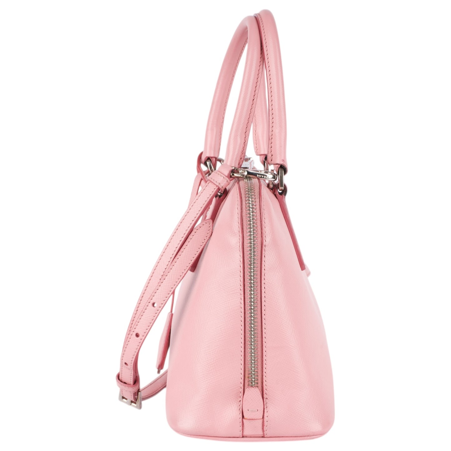 Prada Pink Saffiano Leather Small Galleria Handbag