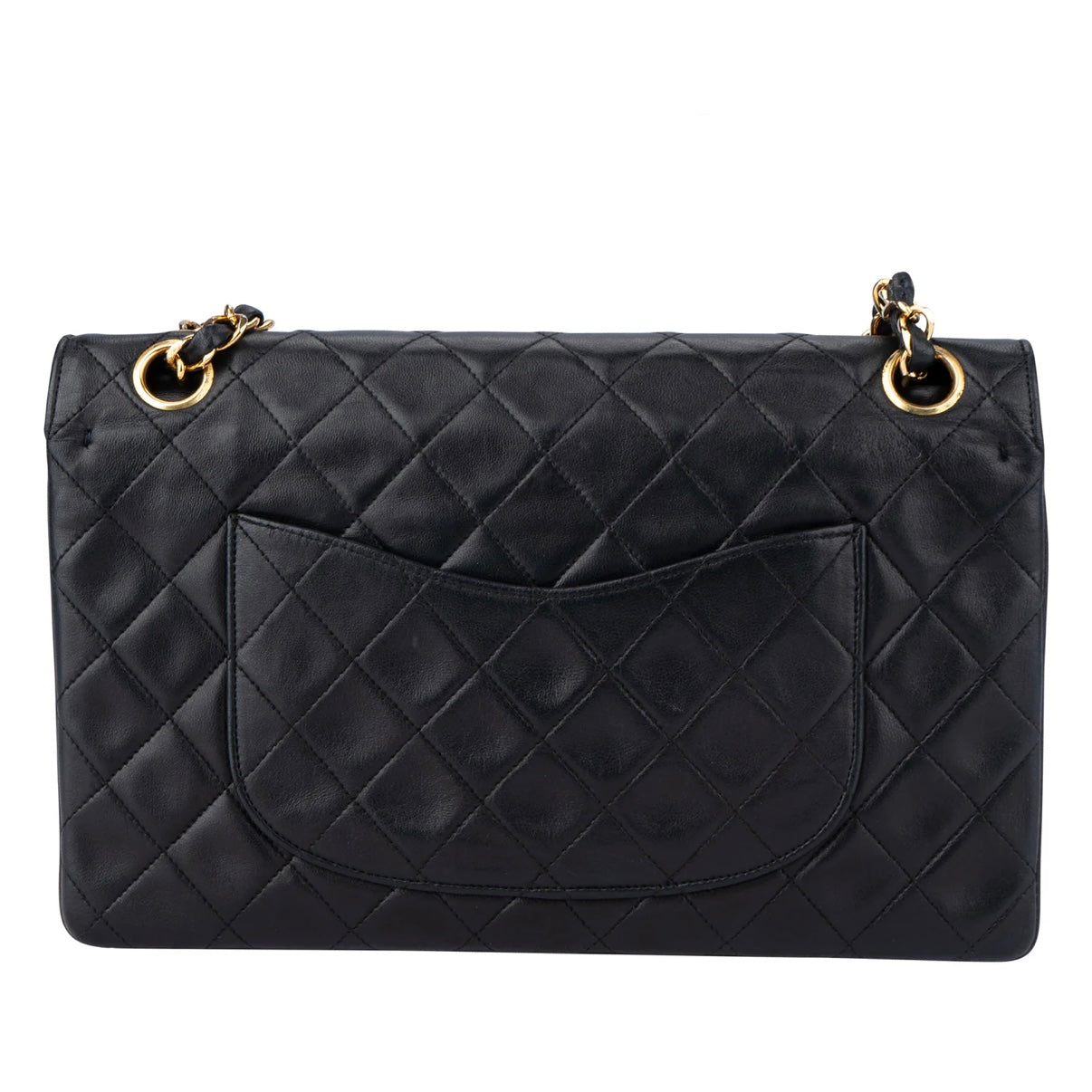 Chanel Quilted Lambskin 24K Gold Double Flap Crossbody Bag