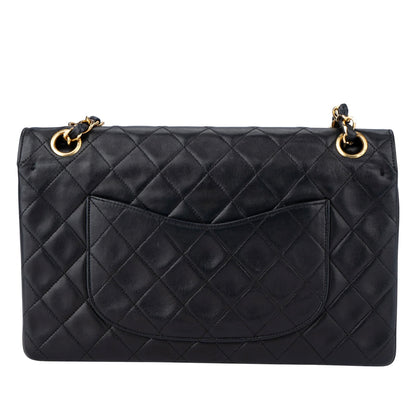 Chanel Quilted Lambskin 24K Gold Double Flap Crossbody Bag