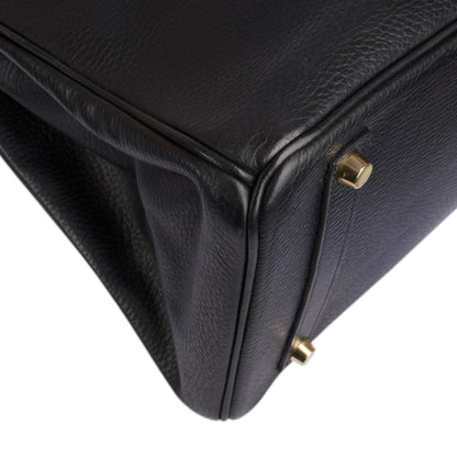 Hermès Black Leather Birkin 35 Handbag