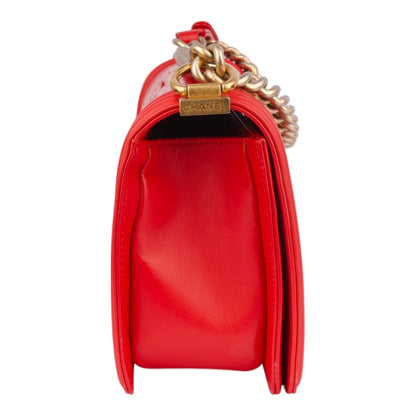 Chanel Boy Red Phyton Leather Limited Edition Bag