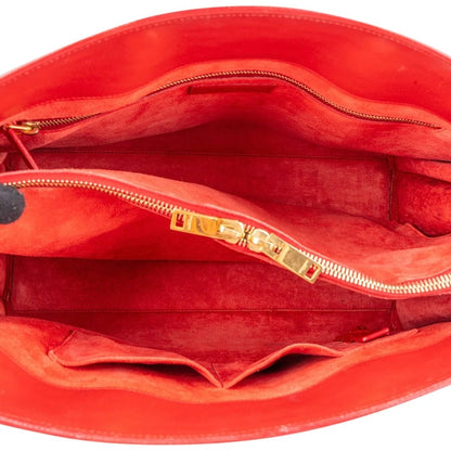 Yves Saint Laurent Red Calfskin Leather Sac de Jour Handbag