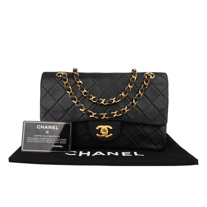 Chanel Quilted Lambskin 24K Gold Medium Double Flap Crossbody Bag