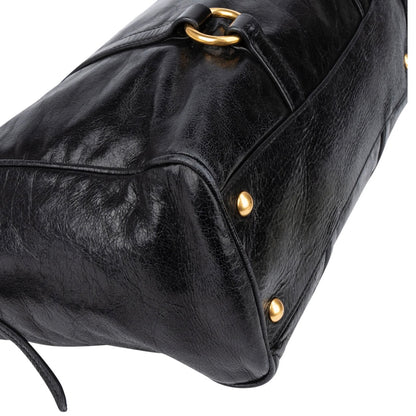Miu Miu Black Leather City Handbag