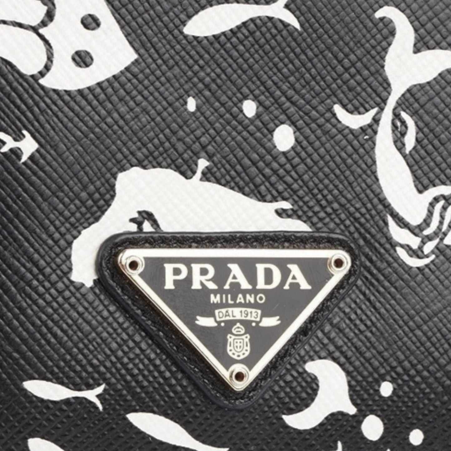 Prada Black Mermaid Print Wallet