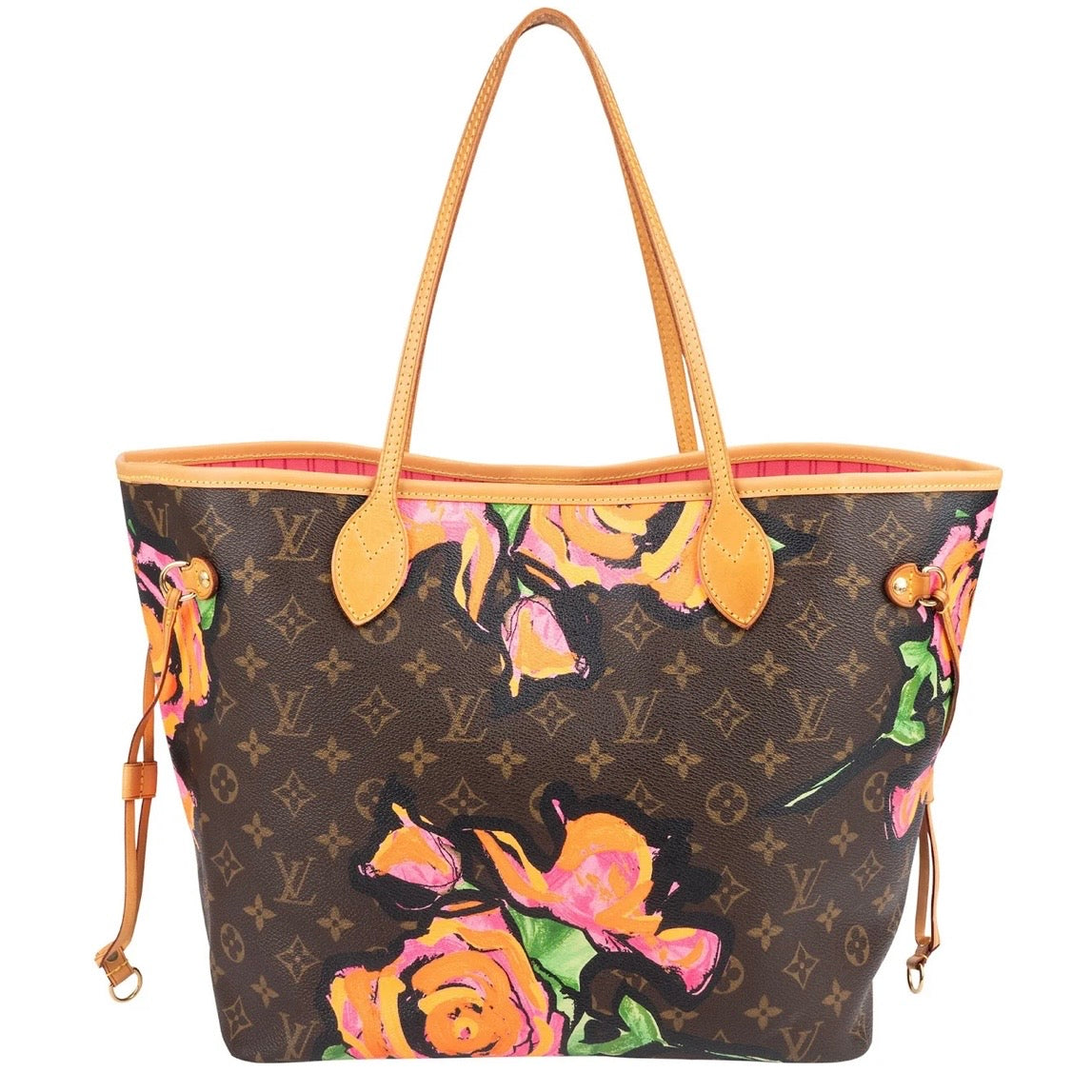 Louis Vuitton Limited Monogram Roses Neverfull MM Shoulder Bag
