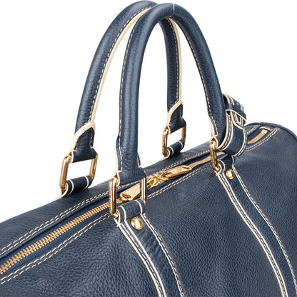 Louis Vuitton Premium Navy Tobago Leather Keepall 50