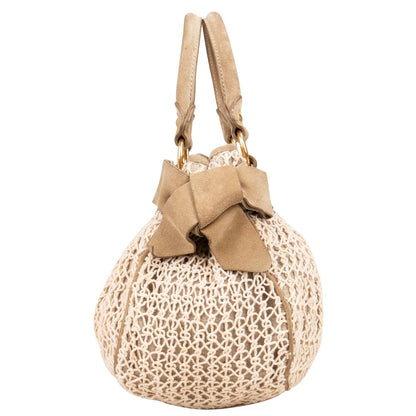 Miu Miu Suede and Crochet Bow City Handbag