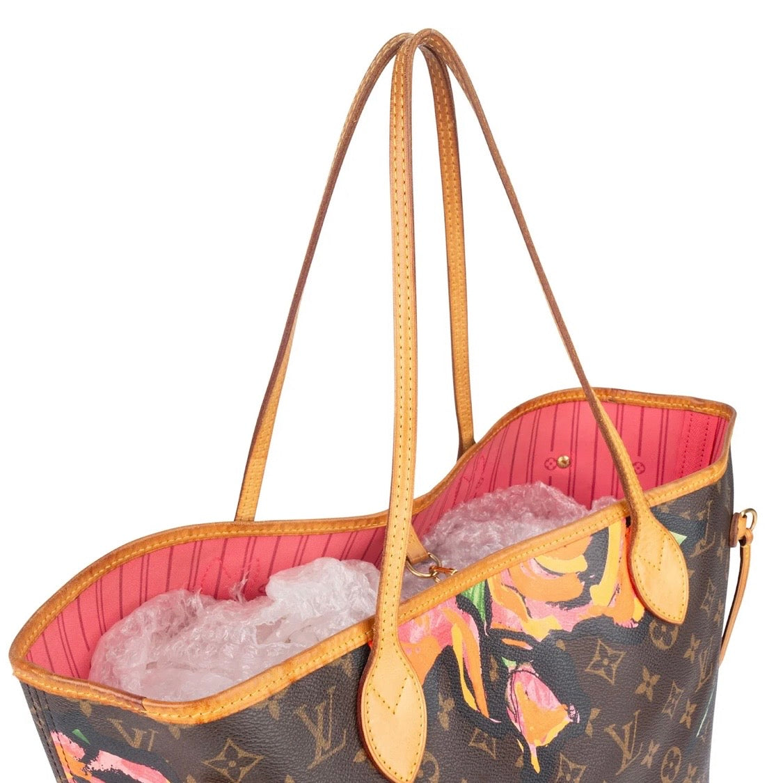 Louis Vuitton Monogram Canvas Limited Roses Neverfull MM Shoulder Bag