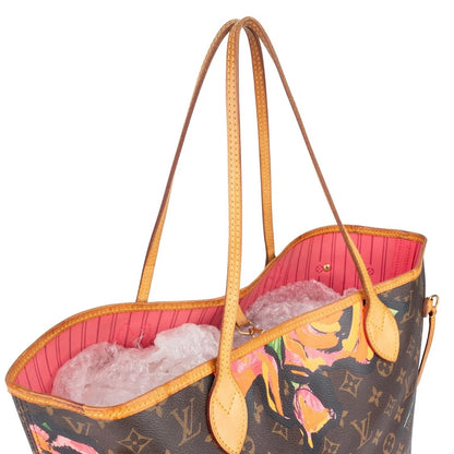Louis Vuitton Monogram Canvas Limited Roses Neverfull MM Shoulder Bag