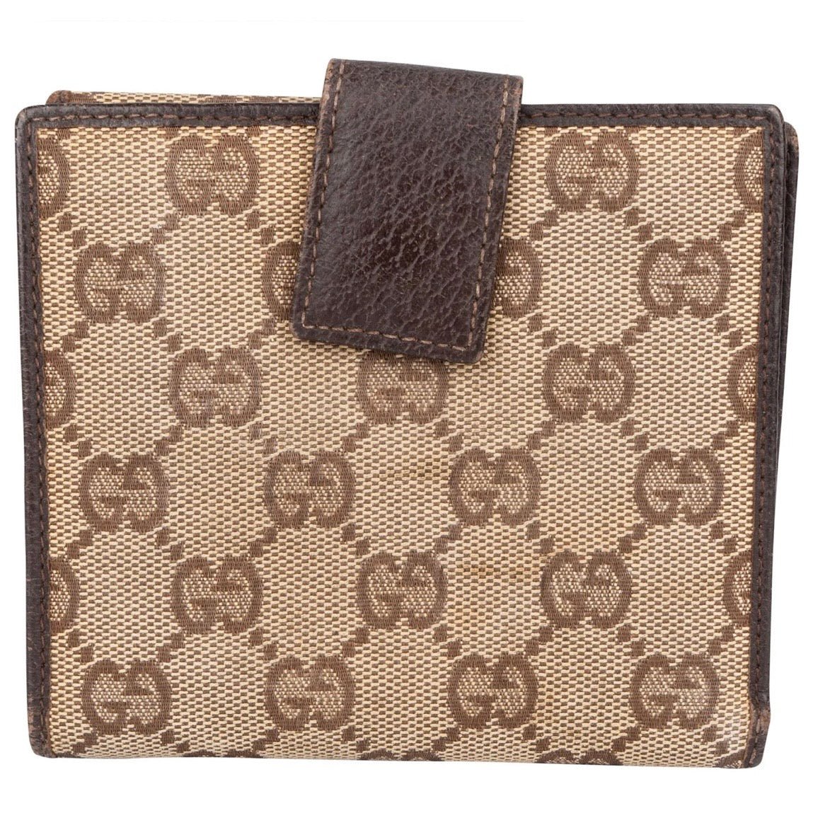 Gucci Monogram GG Canvas French Flap Wallet