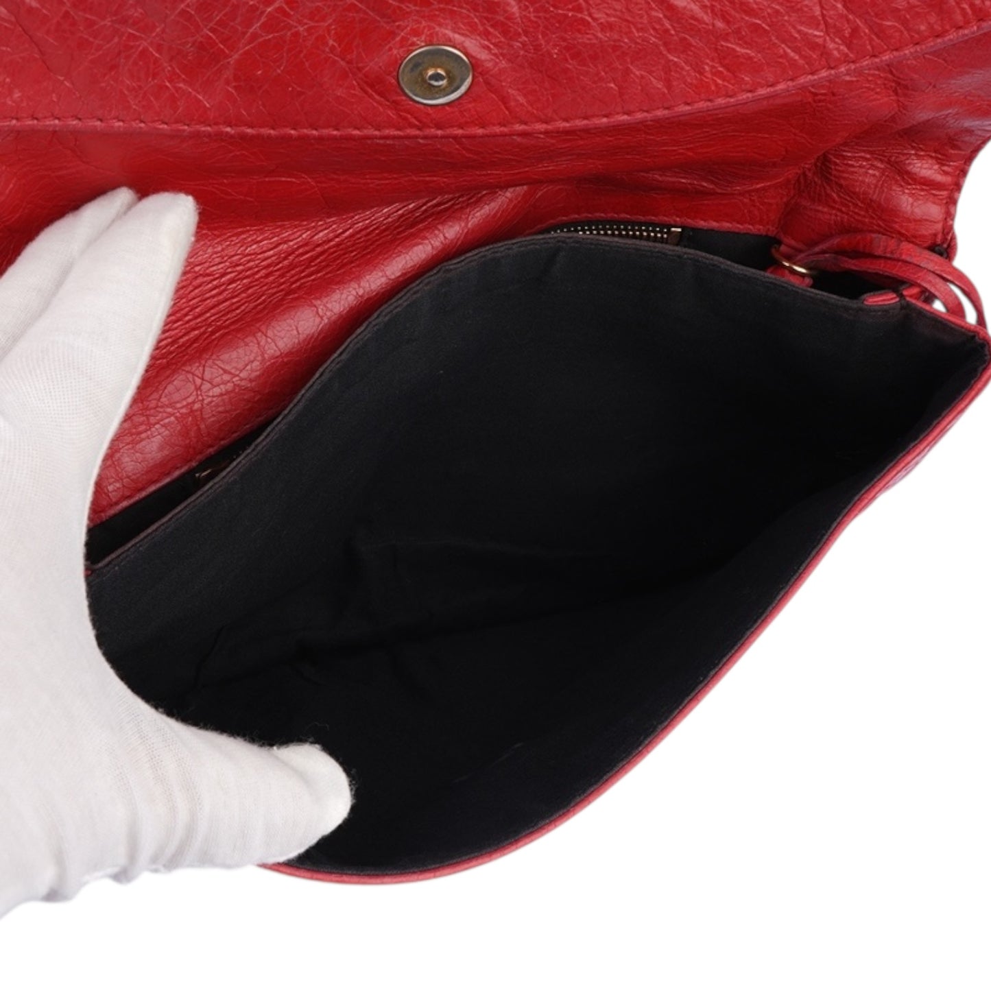 Balenciaga Red Leather Clutch