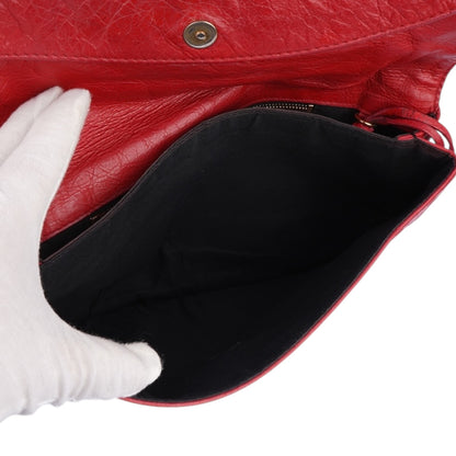 Balenciaga Red Leather Clutch