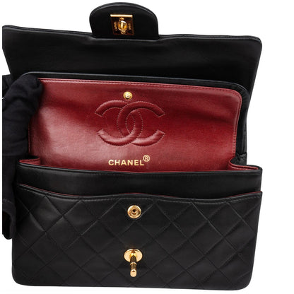 Chanel Quilted Lambskin 24K Gold Medium Double Flap Crossbody Bag