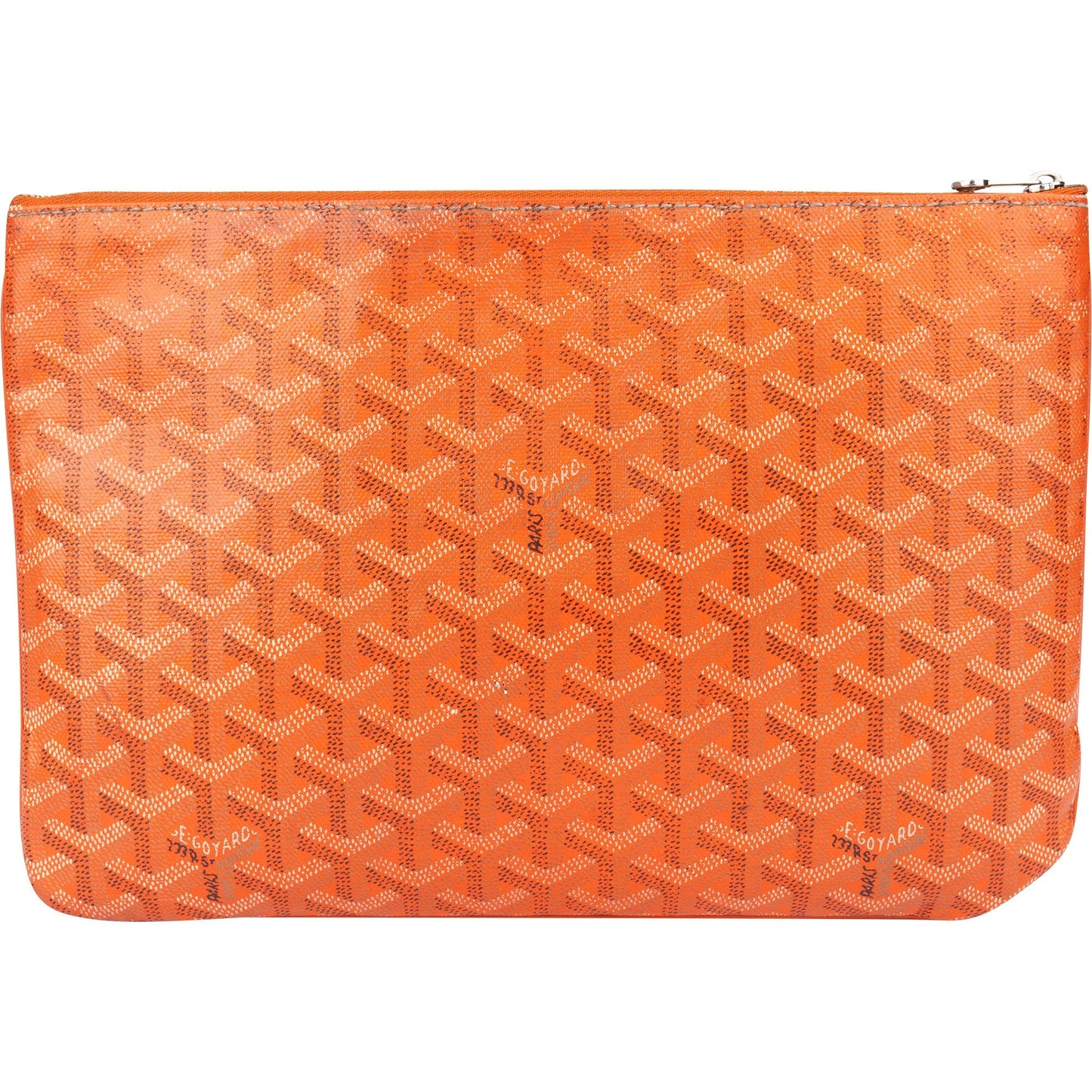 Goyard Orange Goyardine Monogram Clutch