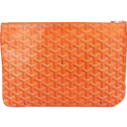 Goyard Orange Goyardine Monogram Clutch