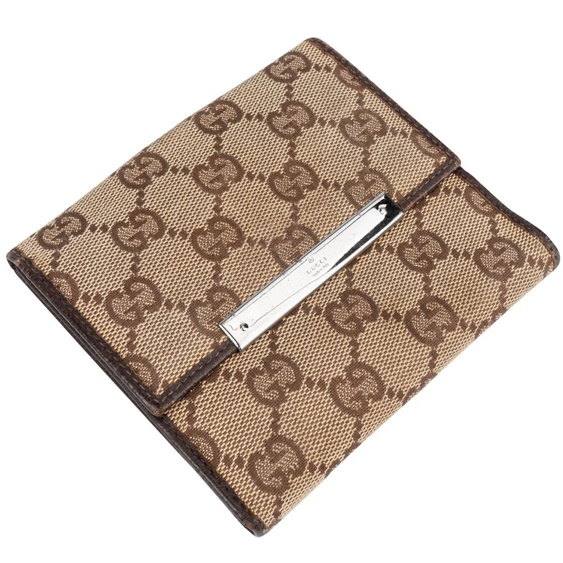 Gucci Monogram GG Canvas French Flap Wallet