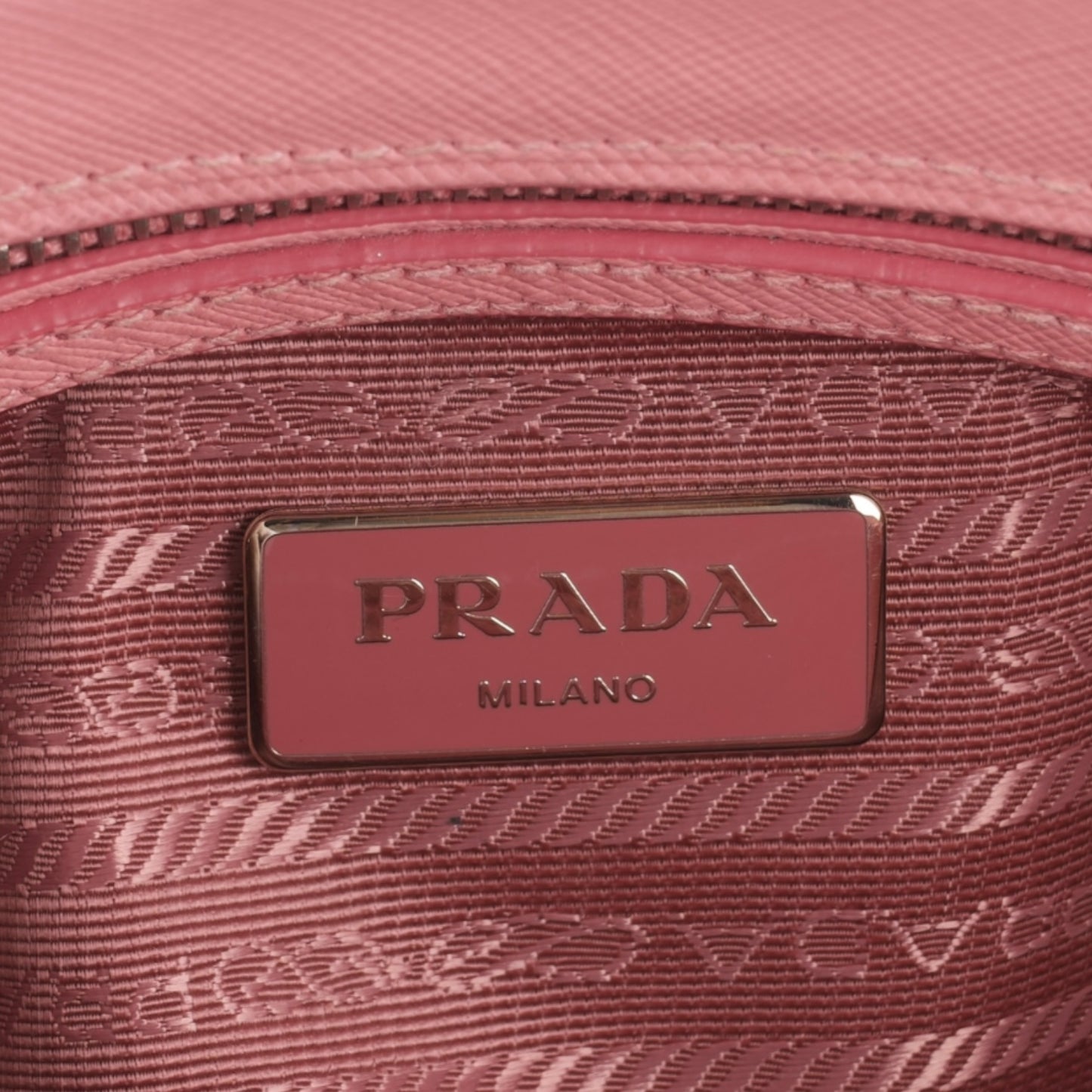 Prada Pink Saffiano Leather Small Galleria Handbag