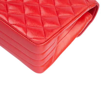 Chanel Quilted Lambskin 24K Gold Single Flap Crossbody Bag