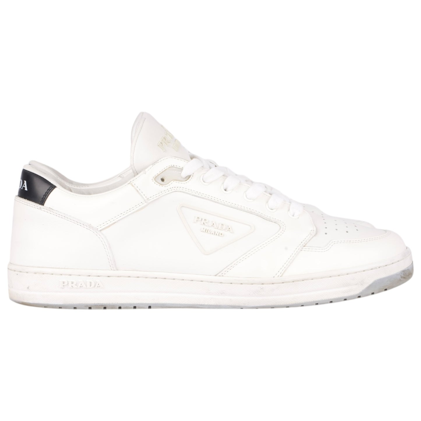 Prada White Downtown Leather Sneaker