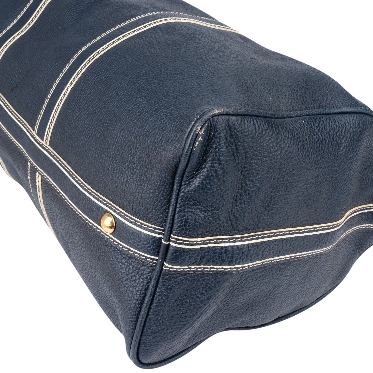Louis Vuitton Premium Navy Tobago Leather Keepall 50