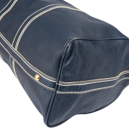 Louis Vuitton Premium Navy Tobago Leather Keepall 50