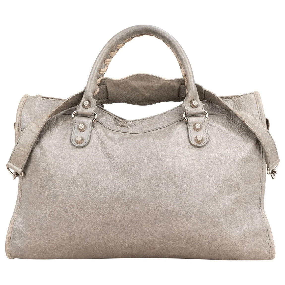 Balenciaga Grey Leather Classic City Handbag