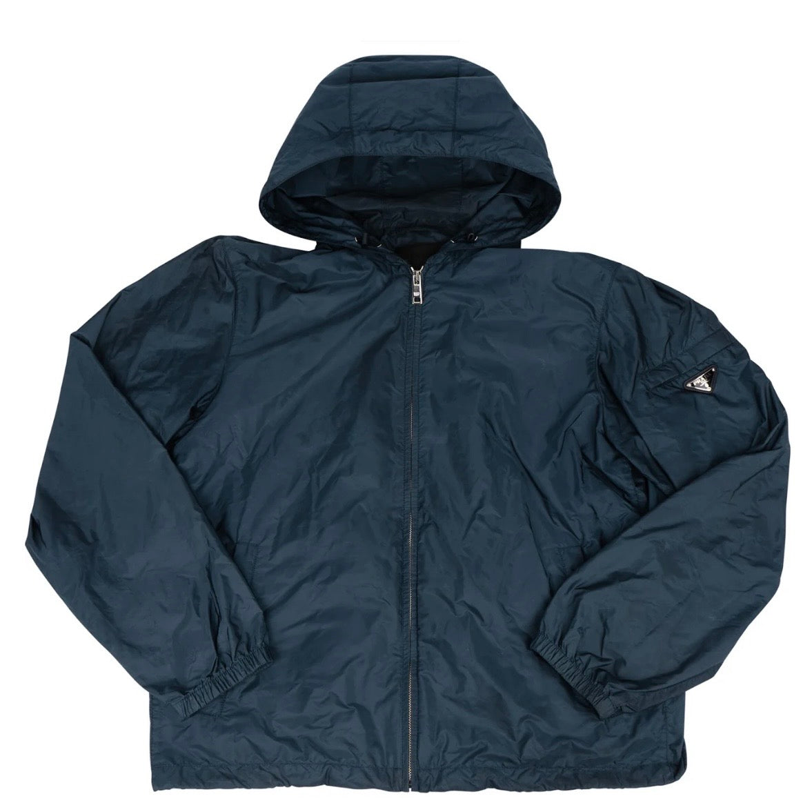 Prada Navy Nylon Triangle Windbreaker Jacket (L-XL)
