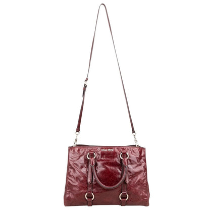Miu Miu Vitello Lux Shine Leather Tote Buckle Handbag