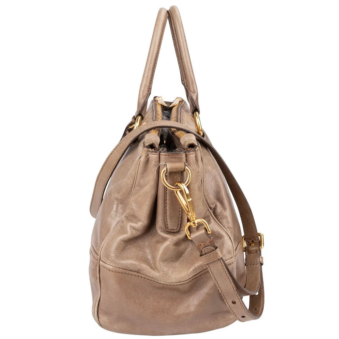 Miu Miu Vitello Lux Leather Bowler Handbag
