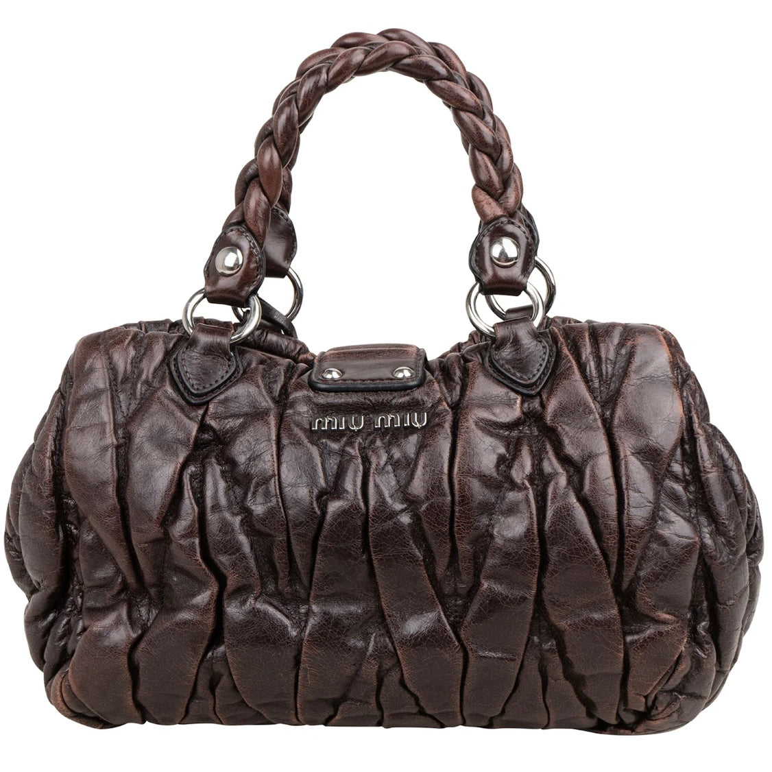 Miu Miu Quilted Leather Coffer Handbag