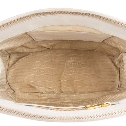 Prada White Saffiano Leather Galleria Handbag