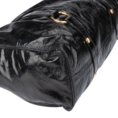 Miu Miu Black Patent Leather City Handbag