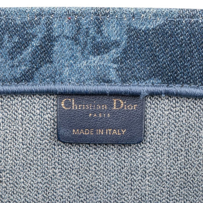 Christian Dior Denim Paisley Flower Tang Medium Book Tote Handbag