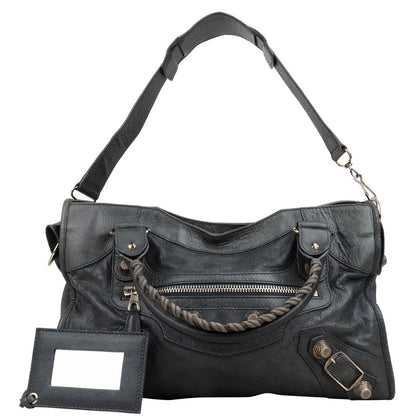 Balenciaga Dark Grey Arena Leather Classic City Handbag