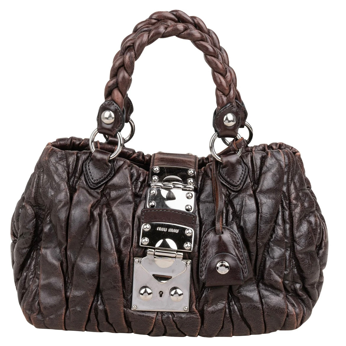 Miu Miu Quilted Leather Coffer Handbag