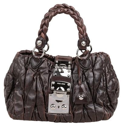 Miu Miu Quilted Leather Coffer Handbag