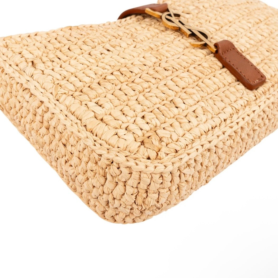 Saint Laurent Raffia Le 5 à 7 Hobo Mini Handbag