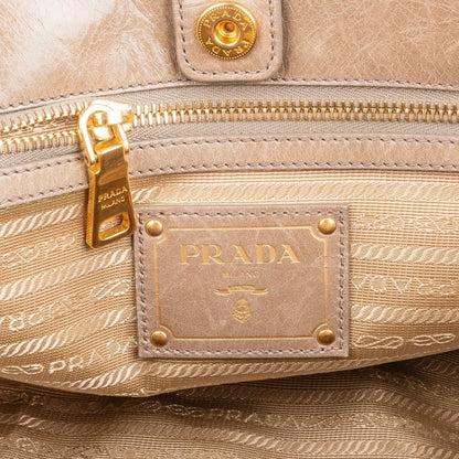 Prada Vitello Shine Leather Bauletto Handbag