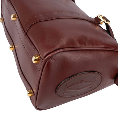 Cartier Bordeaux Leather Must de Cartier Boston Handbag