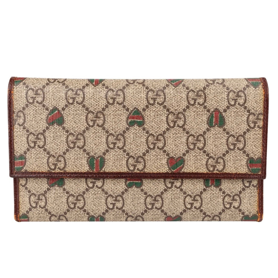 Gucci Monogram GG Supreme Canvas Heart Continental Wallet