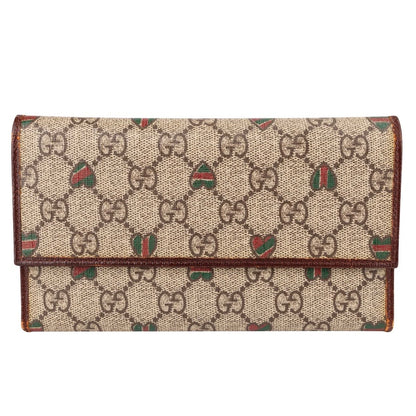 Gucci Monogram GG Supreme Canvas Heart Continental Wallet