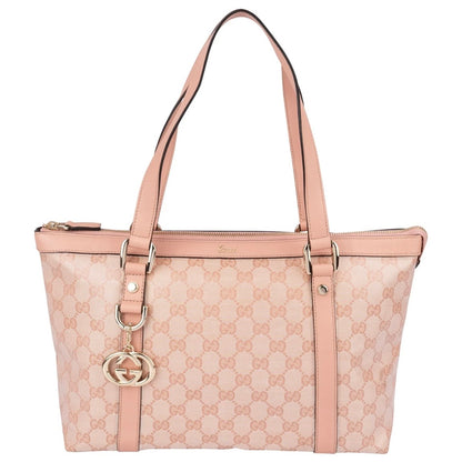 Gucci Monogram GG Coated Canvas Pink Abbey Tote Shoulder Bag