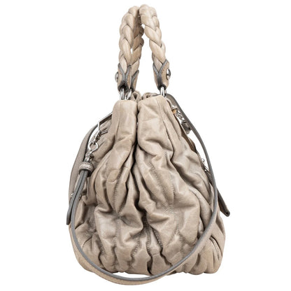 Miu Miu Vitello Lux Coffer Hobo Handbag